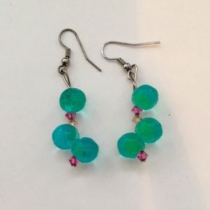 Resin and Swarovski crystal earrings